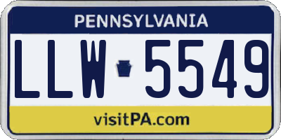 PA license plate LLW5549