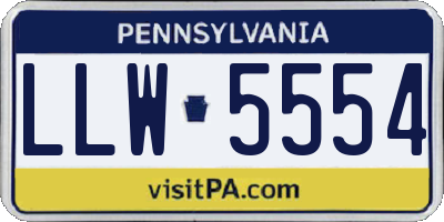 PA license plate LLW5554