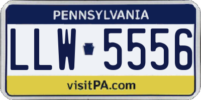 PA license plate LLW5556