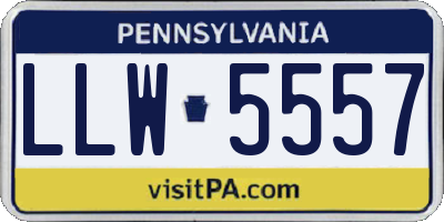 PA license plate LLW5557