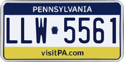 PA license plate LLW5561