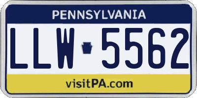 PA license plate LLW5562