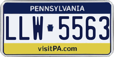 PA license plate LLW5563