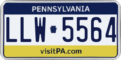 PA license plate LLW5564
