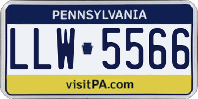 PA license plate LLW5566