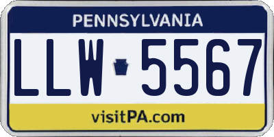PA license plate LLW5567