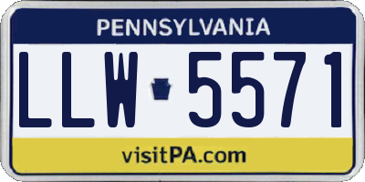 PA license plate LLW5571