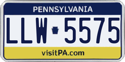 PA license plate LLW5575