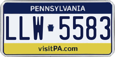 PA license plate LLW5583