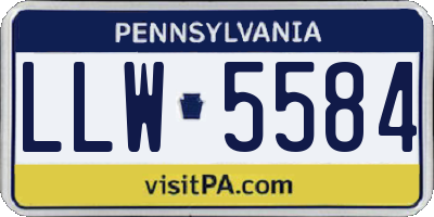 PA license plate LLW5584