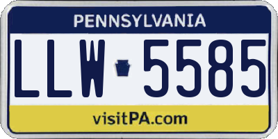 PA license plate LLW5585