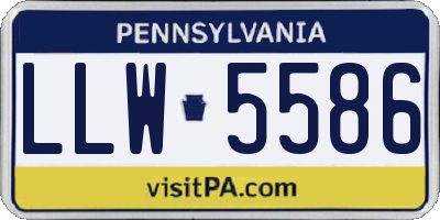 PA license plate LLW5586