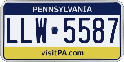 PA license plate LLW5587