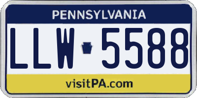 PA license plate LLW5588