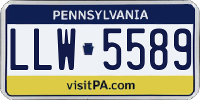 PA license plate LLW5589