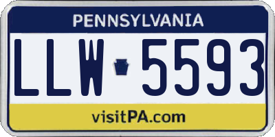 PA license plate LLW5593