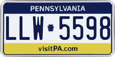 PA license plate LLW5598