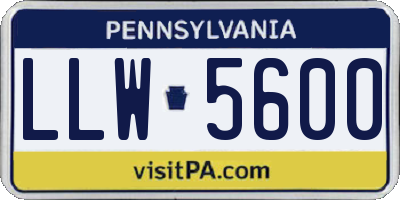 PA license plate LLW5600
