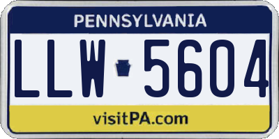 PA license plate LLW5604