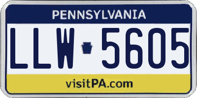 PA license plate LLW5605
