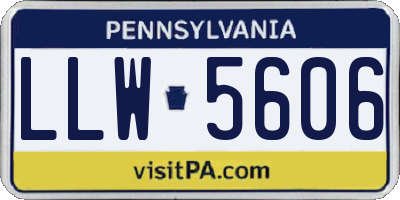 PA license plate LLW5606