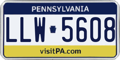 PA license plate LLW5608