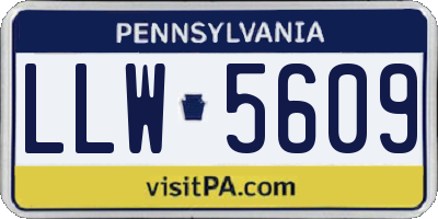 PA license plate LLW5609
