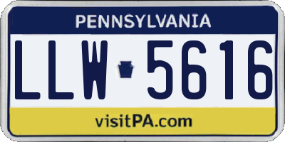 PA license plate LLW5616