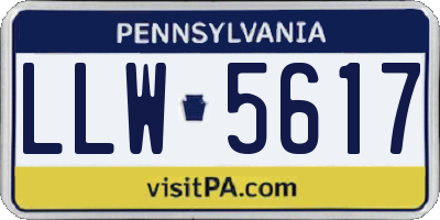 PA license plate LLW5617