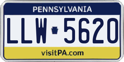 PA license plate LLW5620