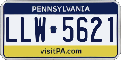 PA license plate LLW5621