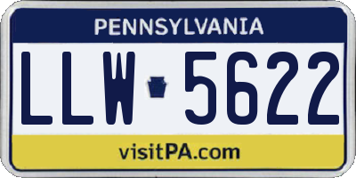 PA license plate LLW5622
