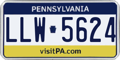 PA license plate LLW5624