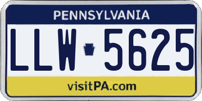 PA license plate LLW5625