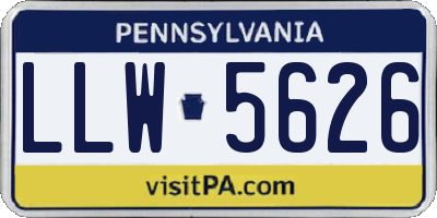 PA license plate LLW5626