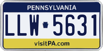 PA license plate LLW5631
