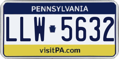 PA license plate LLW5632