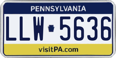 PA license plate LLW5636