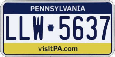 PA license plate LLW5637