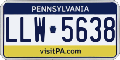 PA license plate LLW5638