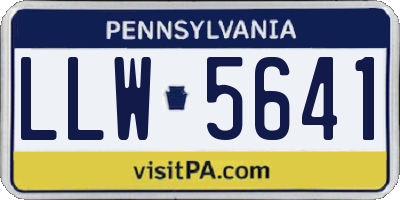PA license plate LLW5641