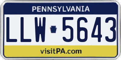 PA license plate LLW5643