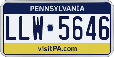 PA license plate LLW5646