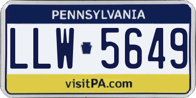 PA license plate LLW5649