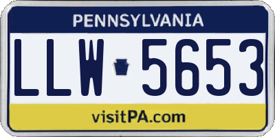 PA license plate LLW5653