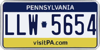 PA license plate LLW5654
