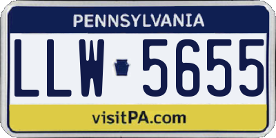 PA license plate LLW5655