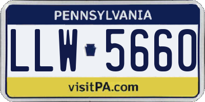 PA license plate LLW5660