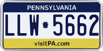 PA license plate LLW5662