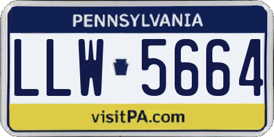 PA license plate LLW5664